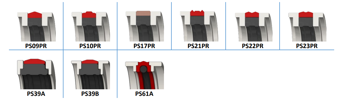 Double Acting 4 Elements Total Guides Piston Seal