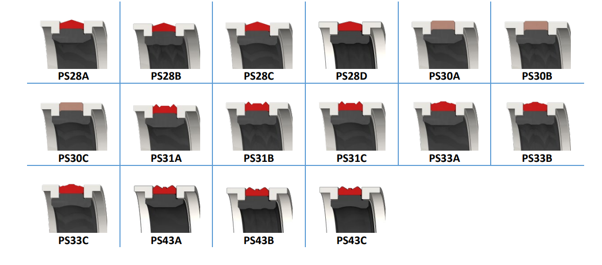 Double Acting 4 Elements Long Guides Piston Seal