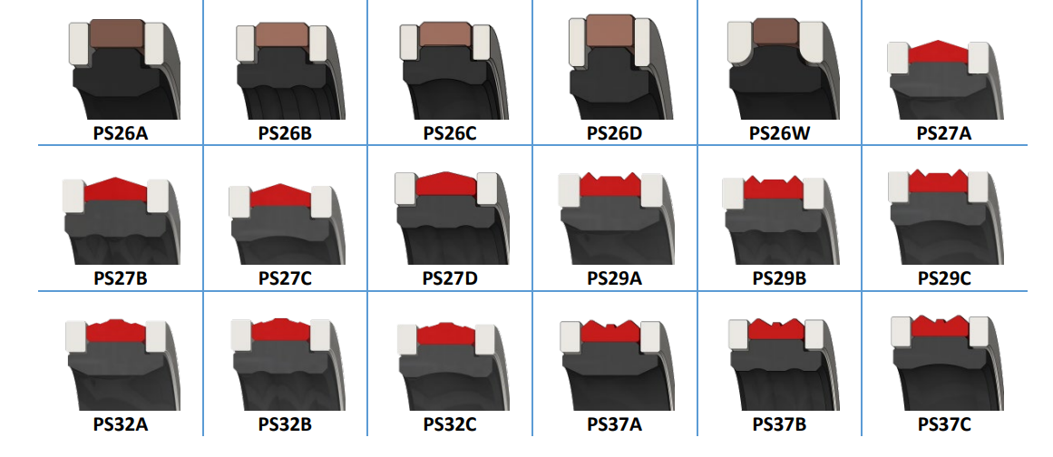Double Acting 4 Elements Short Guides Piston Seal