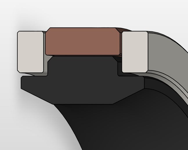 Double Acting 4 Elements Short Guides Piston Seal