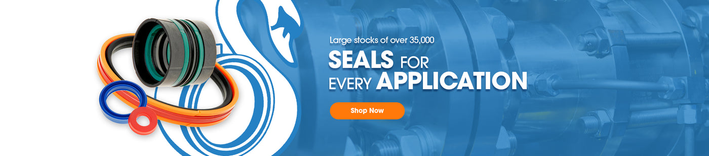 Promotional banner for seals with a selection of different sized seals